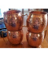 Owl Creek Copper Mugs Set of 4 Hammered Copper Moscow Mule preowned  - £18.96 GBP