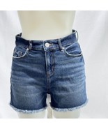 ANN TAYLOR LOFT Women&#39;s High-Rise Cotton Stretch Denim Shorts Raw Hem Si... - £16.94 GBP