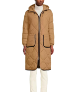 New Lands&#39; End Women&#39;s Insulated Quilted Thermoplume Maxi Coat Golden Oa... - $216.52 CAD