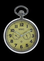 MWC General Service Military Pocket Watch (Hybrid Movement with Ivory Dial) - £172.83 GBP