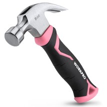 WORKPRO 8 oz Claw Hammer with Fiberglass Handle, All Purpose Hammer with Forged  - £15.97 GBP