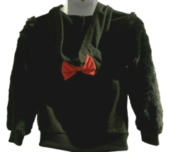 Minnie Mouse Girls Zip Front Hoodie Size 3T Faux Fur Long Sleeve Black Red - £8.65 GBP