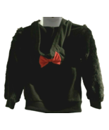 Minnie Mouse Girls Zip Front Hoodie Size 3T Faux Fur Long Sleeve Black Red - £8.51 GBP