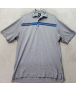 FootJoy Polo Shirt Mens XL Gray Stripe Polyester Short Sleeve Logo High ... - £18.17 GBP