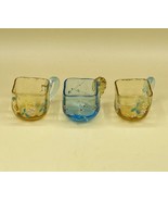 George Sand Liqueur Cups LOT 3 Legras Glass Japonism Enamel Flower - £21.08 GBP