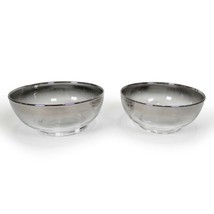 2 Fred Press Silver Fade Glass Snack Bowls 4.5&quot; Mid Century Rubel? Thorp... - $19.99