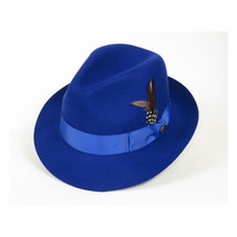 Men Bruno Capelo Fedora Hat Wool 100% Fine Australian Wool Marco MC924 Royal image 3