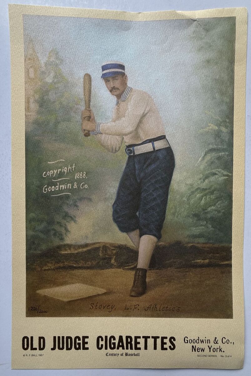 Harry Stovey Limited Edition 1987 Old Judge 11x17 Lithograph #1220/2000 - $25.00