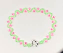 Pink Neon &amp; Green Summer bracelet fashion minimalist NEW 7.2 7.5 inches - £6.96 GBP