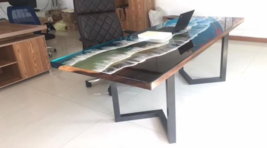 Handmade Ocean Wave Design Natural Epoxy Table Tops - £334.29 GBP+