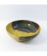 Pottery Bowl Brown 9.5&quot; Artist Initialed 4 of 4 Drip Glazed - £35.64 GBP