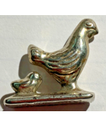 Miniature Pewter Bird with Chick Following, Figurine 1&quot; Tall,  RARE [e-09] - $14.10 CAD