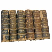 6 Volumes Works of Washington Irving Bonneville Sketch Book Kinderhook 1857 - £52.25 GBP