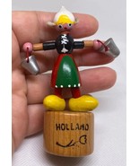Vintage Wooden Girl Holland Push Puppet Toys - $20.33 CAD