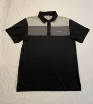 Travis Mathew Golf Polo Black Gray Stripes Mens Large Stretchy Quick Dry... - $24.19