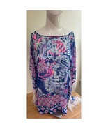 Lilly Pulitzer Ginette Caftan Cover Up Gypsea Girl Indigo Blue Pink Size... - $924.06 MXN