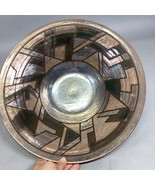 Handmade Pottery Large Geometric Shape Salad Or Fruit Bowl - 13”D - $19.79