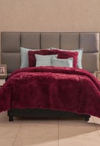 Burgundy Color Shaggy Winter Blanket With Sherpa Soft Thick And Warm King Size - $113.84