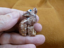 (Y-COY-18) gray red COYOTE wolf wild dog carving SOAPSTONE stone PERU FI... - $8.99