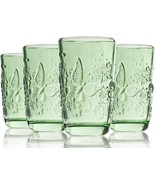 Green Drinking Glasses Vintage Glassware Highball Tumblers Water 12 Oz S... - £34.39 GBP