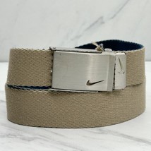 Nike Blue and Tan Reversible Web Belt Bottle Opener Buckle Size Small S ... - $19.79