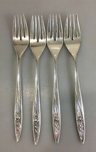 Oneida Community Morning Rose Silverplate Set of 4 Dinner Forks 7 1/4&quot; - £23.61 GBP