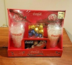 1998 Coca-Cola Holiday Christmas Gift Set Includes Tray &amp; Glasses (NWDTP) - $9.85