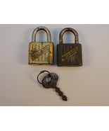 2 Vintage WALSCO TINY LUGGAGE LOCKS w/ Original Key WORKS KEYED ALIKE - $12.08 CAD