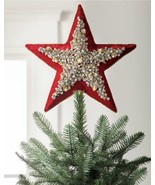 RED STAR BEADED CHRISTMAS TREE TOPPER DECOR HANDCRAFTED (27”x12”x4”) - $242.54