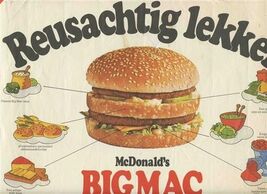 McDonald's Big Mac Picture Placemat in German Reusachtig Lekker - $13.86