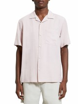 Theory Men&#39;s Noll Solid Button Down Camp Flow Shirt in Viola Pink-Small - £50.74 GBP