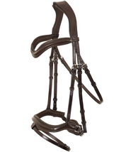 Premium Quality English Polo Leather Dressage Bridle With Reins In Brown  - £79.00 GBP