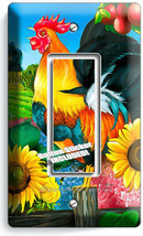 Coutry Farm French Rooster Sunflowers 1 Gfi Light Switch Plate Kitchen Art Decor - £8.70 GBP