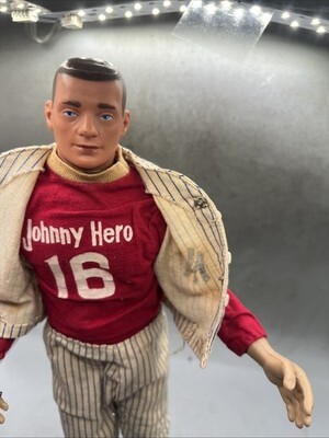 Vintage Rosko Johnny Hero Doll Action Figure 1960's RARE Yankees Baseball 13” Item image 5