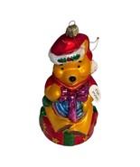 LARGE -  WINNIE THE POOH 7”  Glass Christmas Ornament 1997 Disney Santa’... - $237.67 MXN