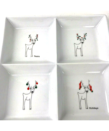 Christmas Dish BIA Stoneware Reindeers Cheers Square Sectioned Serving t... - $29.64