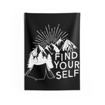 Custom Wall Tapestry: &quot;Find Yourself&quot; Vintage Illustration, 100% Polyester, Vari - £21.40 GBP+