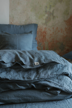 Dark Grey Washed Linen Duvet Cover - £122.30 GBP+