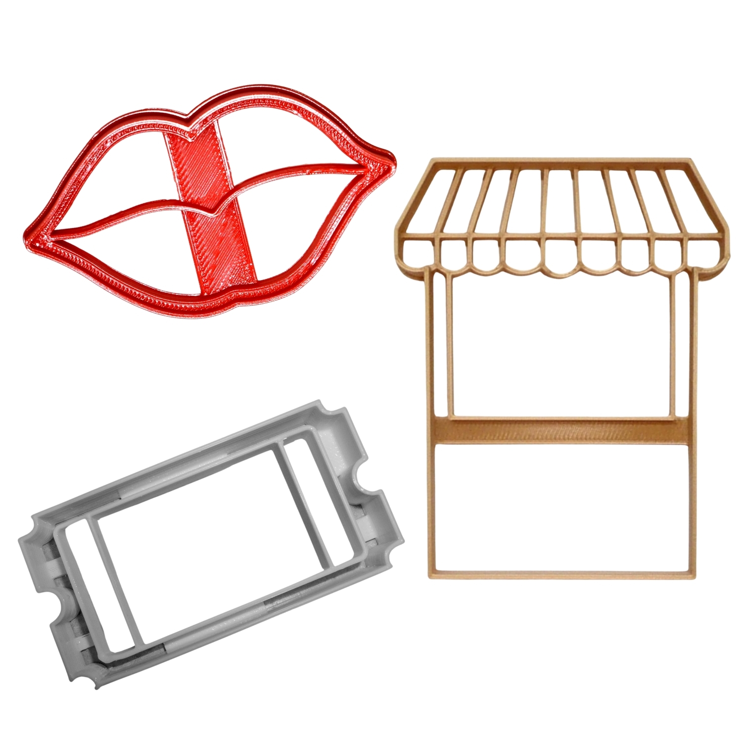 Kissing Booth Valentine Set Of 3 Cookie Cutters Made In USA PR9011 - $8.99