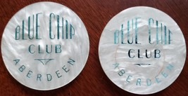 Two Blue Chip Club Aberdeen Gaming Markers 10 Pounds mark, 2-1/8&quot; x 1/4&quot; thick - $37.95