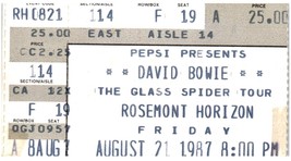 Vintage David Bowie Ticket Stub August 21 1987 Rosemont IL Glass Spider ... - £34.94 GBP