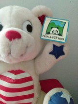 Vtg Peek-A-Boo Toys Patriotic Stuffed Teddy Bear Animal Plush 10.5 Stars... - £11.04 GBP