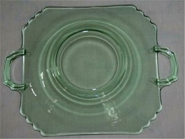 FOSTORIA MAYFAIR Vintage Green 2-Handle Lemon Jelly Plate #M22 - $60.00