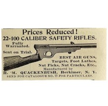 Quackenbush 22 Caliber Safety Air Rifles 1894 Advertisement Victorian AD... - £7.95 GBP