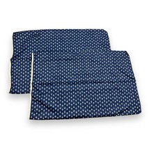 2 Vtg New LRL Ralph Lauren Cote D'Azur Stand Pillow Cases Ditzy Floral Blue Nwot - $47.03