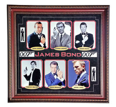 James Bond 8x10 Collage Framed 007 Connery Moore Un Autograph Craig Brosnan - £440.20 GBP