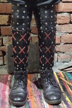 Medieval Leather Samurai Greaves | Leather armor for SCA LARP and Cospla... - $104.56 CAD