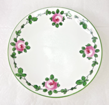 MINTON Pink Roses Green Garland Hand Signed Small Pedestal Compote B859 - $44.55