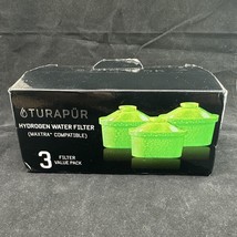 Turapur Hydrogen Water Filter 3 Pack Pitcher Replacement Filters New Sealed - £19.60 GBP