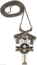 Truth &amp; Justice Necklace New Veritas Aequitas &amp; Guns 30 Inch Box Style 2mm Chain - £20.97 GBP